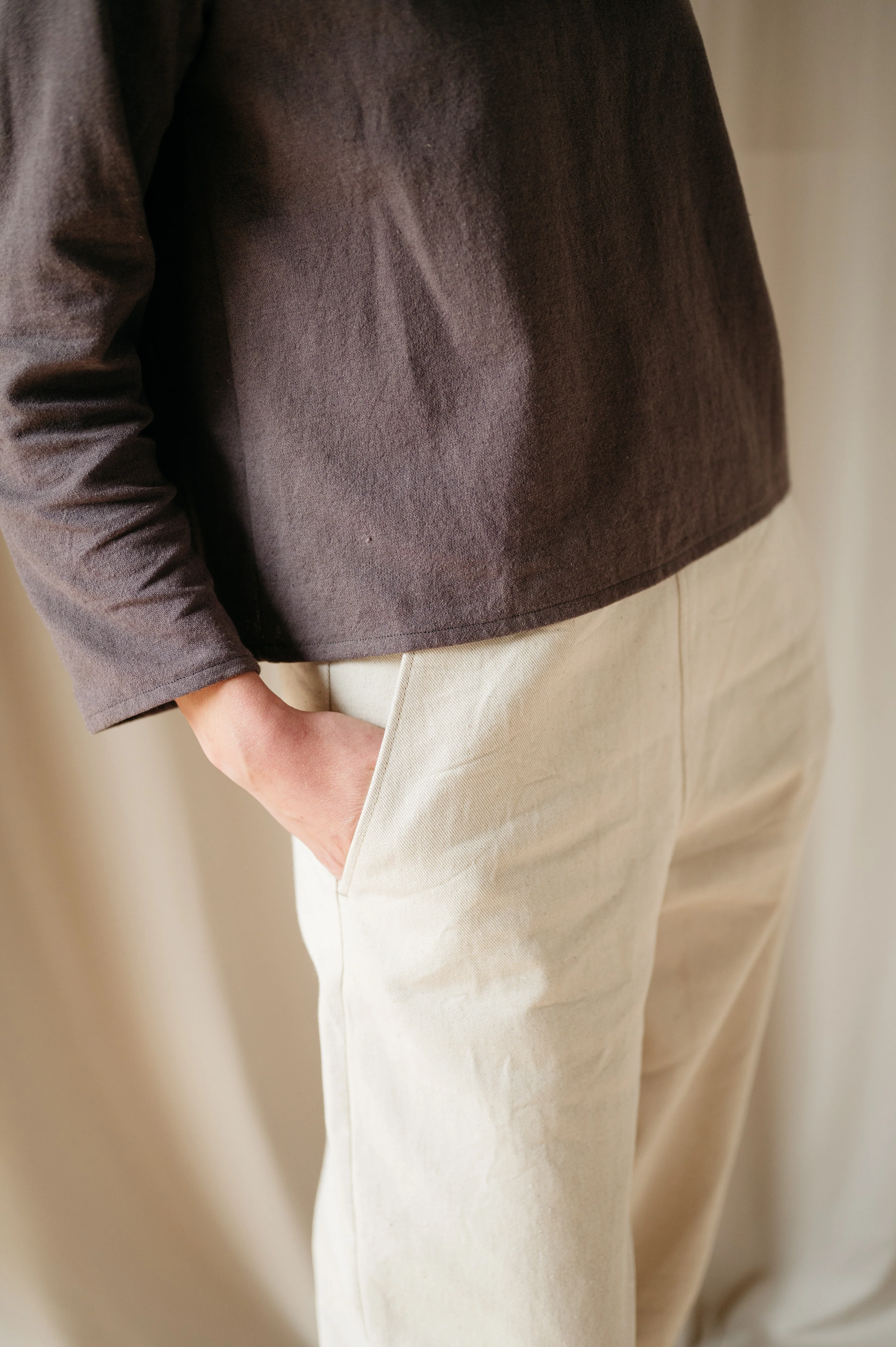 Atwin The Label - The Barrel Leg Trousers In Ecru Denim - Image 6