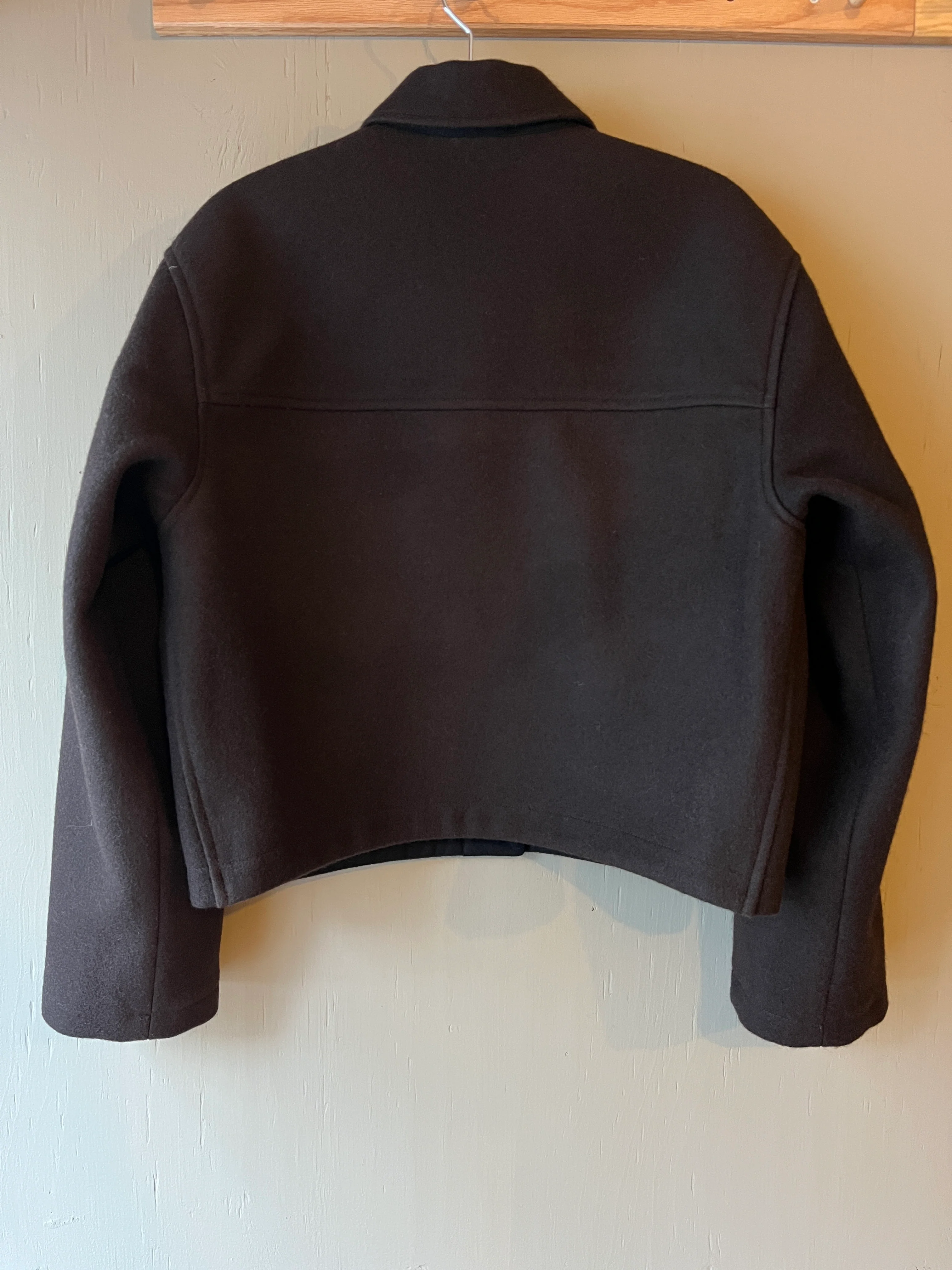 Atwin The Label - The Workwear Jacket In Brown Wool Melton - Image 3