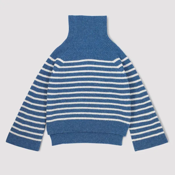 Charl Knits - Chibbles Jumper In Ocean Blue And Surf White - Image 4