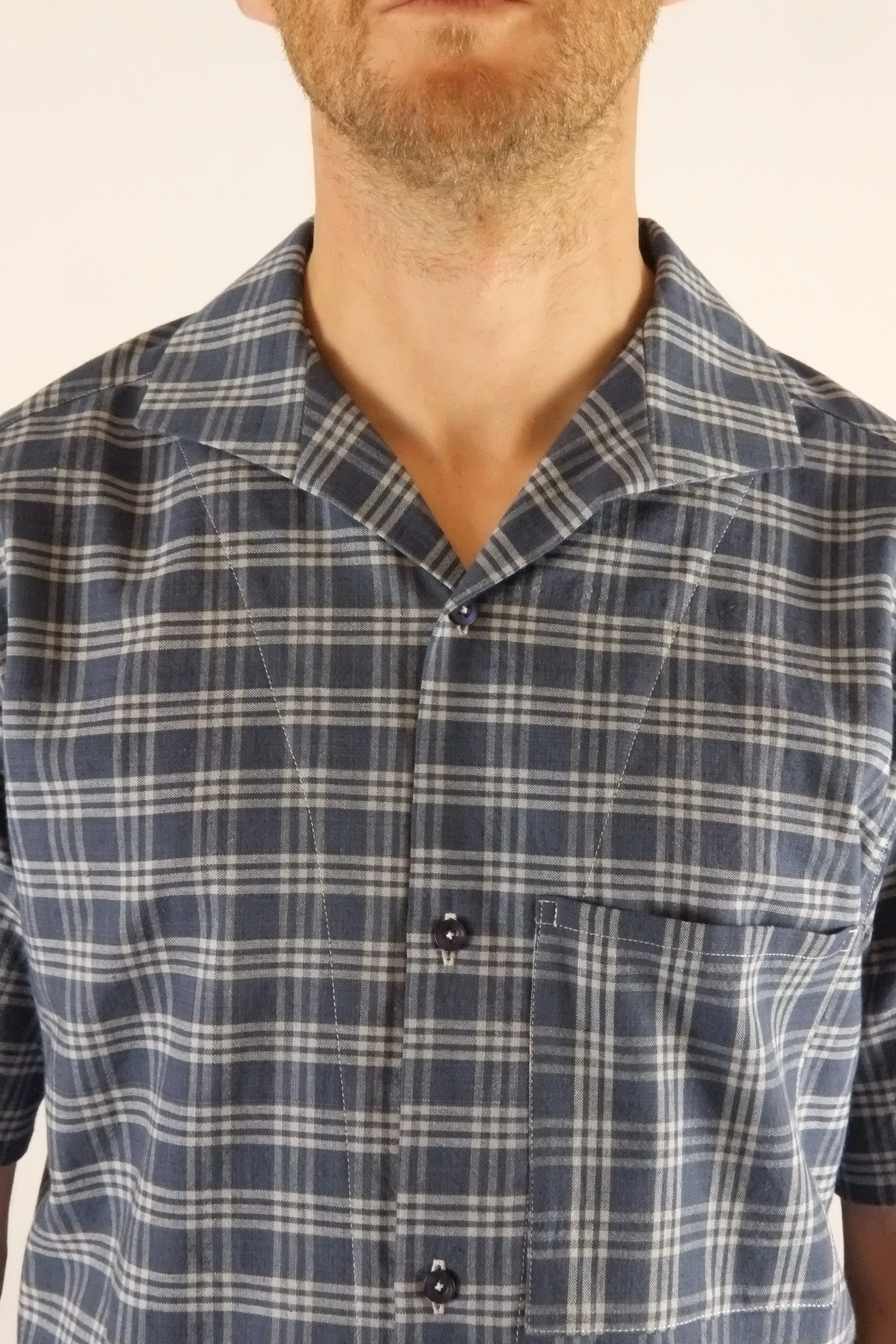 DCM Garments - The Short Sleeve Blue Check Holiday Shirt - Image 3