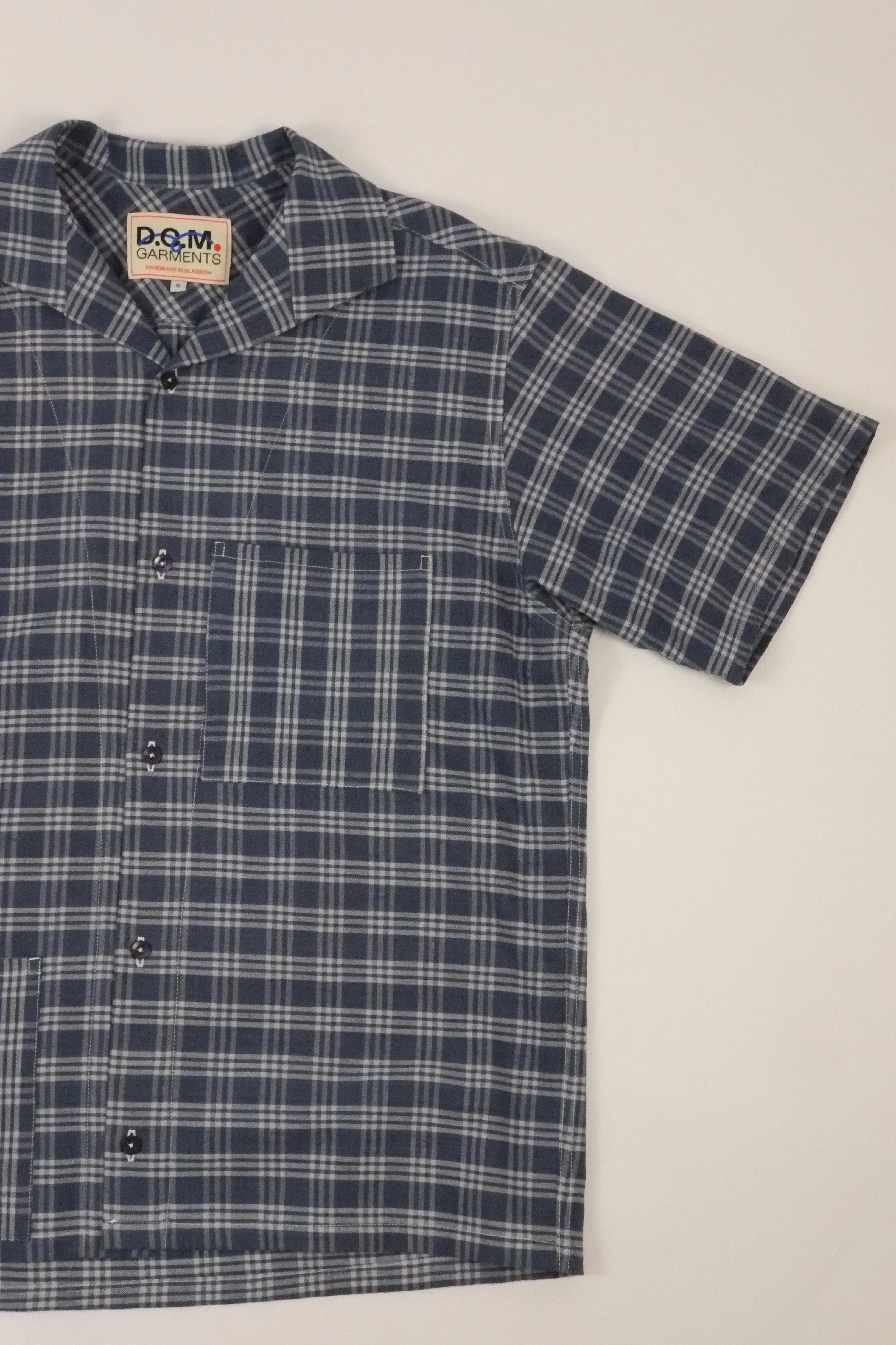 DCM Garments - The Short Sleeve Blue Check Holiday Shirt - Image 6