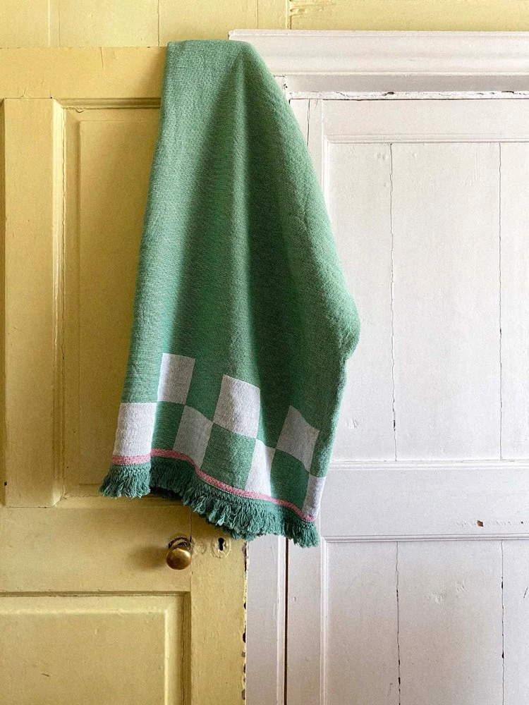 What The Mood - Recycled Cotton Blanket In Cactus Green - Image 3