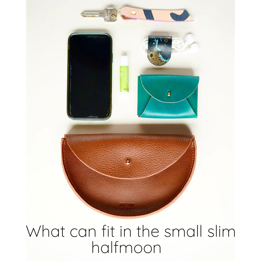 Willow Leather - Half Moon Mini Bag In Textured Red - Image 3