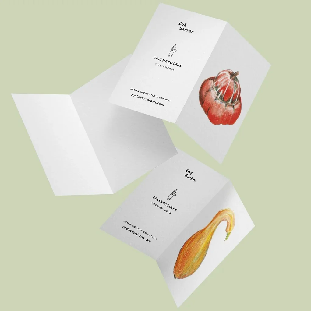 Zoe Barker - The Greengrocers Squash Greetings Card Pack - Image 3